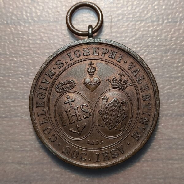 ESPAÑA VALENCIA MEDALLA COLEGIO JESUITA SAN JOSE HONORIS CAUSA BRONCE 44x34mm - Imagen 2