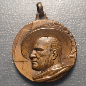 ITALIA PERIODO MUSSOLINI ENCUENTRO NACIONAL BERSAGLIERI MEDALLA 1924 35x32 15,74