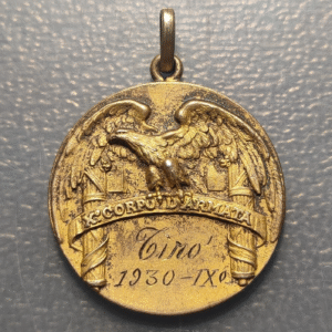 ITALIA NAPOLES PERIODO MUSSOLINI X CUERPO DE ARMADA MEDALLA 1930 PROBABLE PLATA