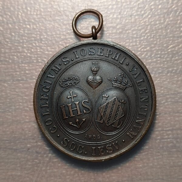 ESPAÑA VALENCIA MEDALLA COLEGIO JESUITA SAN JOSE HONORIS CAUSA BRONCE 44x34mm - Imagen 2