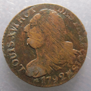 FRANCIA FRANCE LOUIS XIV 6 DENIERS 1792 MA MARSELLA ESCASA - RAYAS DE ACUÑACION