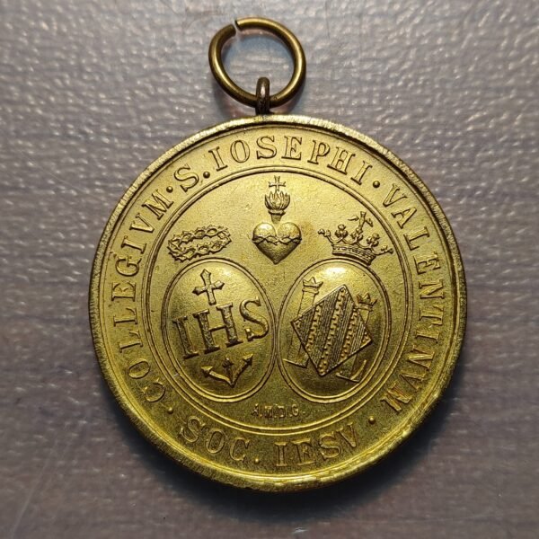 ESPAÑA VALENCIA MEDALLA COLEGIO JESUITA SAN JOSE HONORIS CAUSA BRONCE DORADO - Imagen 2
