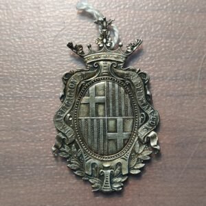ESPAÑA BARCELONA MEDALLA AYUNTAMIENTO PREMIO APLICACION ESCUDO CIUDAD PLATA?