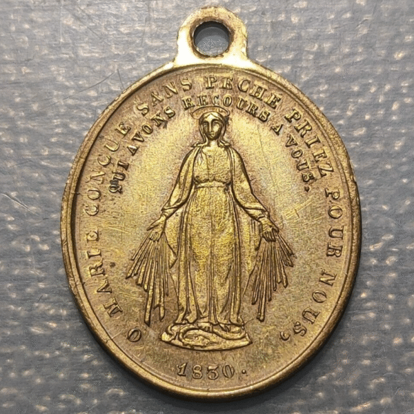 MEDALLA RELIGIOSA INMACULADA CONCEPCION SAN JUAN FRANCISCO DE LA COMP. DE JESUS - Imagen 2