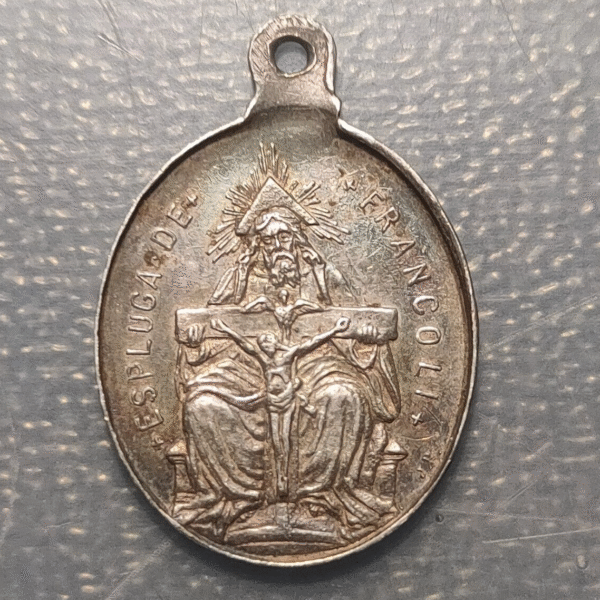 MEDALLA RELIGIOSA ESPULGA FRANTOLI LA SANTISIMA TRINIDAD SANTO DIOS SANTO FUERTE