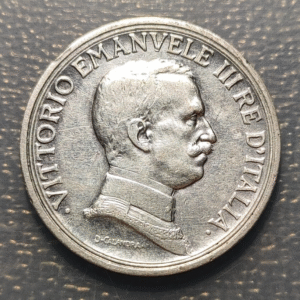 ITALIA REINO VITTORIO EMANUELE III 2 LIRE 1917 R FECHA RARA MBC KM 55 PLATA