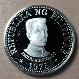 FILIPINAS PHILIPPINES 25 PISO 1975 PROOF EMILIO AGUINALDO