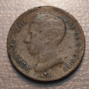 ESPAÑA ALFONSO XIII MEDALLA ESCUDO ESPAÑA 3g 22mm