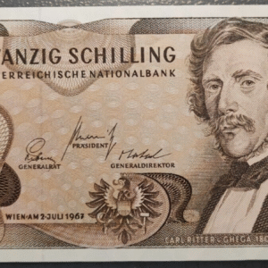 AUSTRIA 20 SCHILLING 1967 P142a