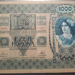 AUSTRIA HUNGARY HUNGRIA 1000 KRONEN 02/01/1902 (1919) P58 MBC-/MBC SCARCE ESCASA