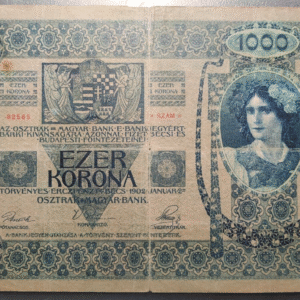 AUSTRIA HUNGARY HUNGRIA 1000 KRONEN 02/01/1902 (1919) "ECHT" P58 BC+ SCARCE