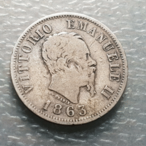 ITALIA VITTORIO EMANUELE II 50 CENTESIMI 1863 M BC+MBC-