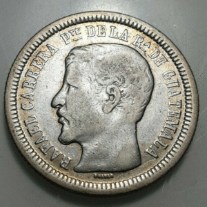 GUATEMALA 2 REALES 1862 R KM-139 MBC