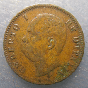 ITALIA REINO UMBERTO I 5 CENTESIMI 1895 R ESCASA