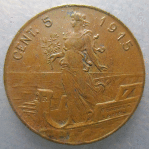 ITALIA REINO VITTORIO EMANUELE III 5 CENTESIMI 1915 EBC