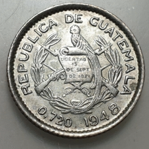 GUATEMALA 5 CENTAVOS 1948 KM-238.1 EBC+