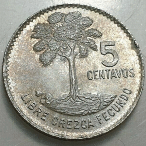 GUATEMALA 5 CENTAVOS 1964 KM-261 SC UNC