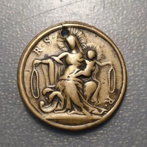 MEDALLA RELIGIOSA ADVOCACION SAN DOMINGO DE GUZMAN VIRGEN DEL ROSARIO 33mm