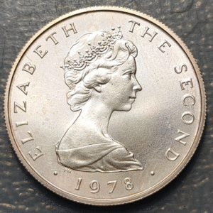 ISLE OF MAN ELIZABETH II 5 PENCE 1978 SILVER PLATA