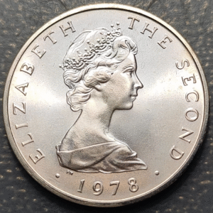 ISLE OF MAN ELIZABETH II 2 PENCE 1978 SILVER PLATA