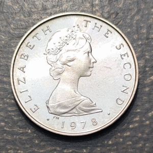 ISLE OF MAN ELIZABETH II 1/2 PENNY 1978 SILVER PLATA