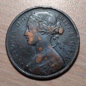 GREAT BRITAIN GRAN BRETAÑA VICTORIA 1 PENNY 1862 MBC