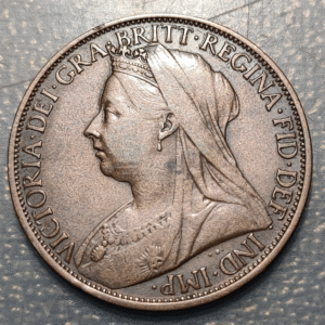 GREAT BRITAIN GRAN BRETAÑA VICTORIA 1 PENNY 1896 MBC/MBC+