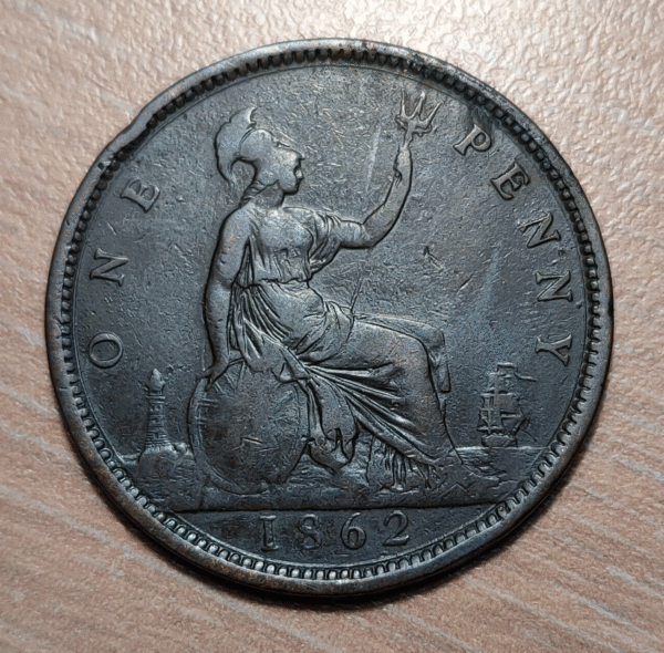 GREAT BRITAIN GRAN BRETAÑA VICTORIA 1 PENNY 1862 MBC - Imagen 2