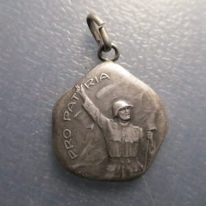 MEDALLA FRANCIA - SUIZA? 1 DIVISION ESCUELA RECLUTAMIENTO 1928 PRO PATRIA PLATA