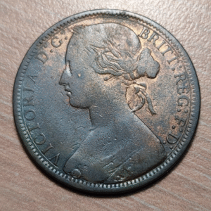 GREAT BRITAIN GRAN BRETAÑA VICTORIA 1 PENNY 1873 MBC