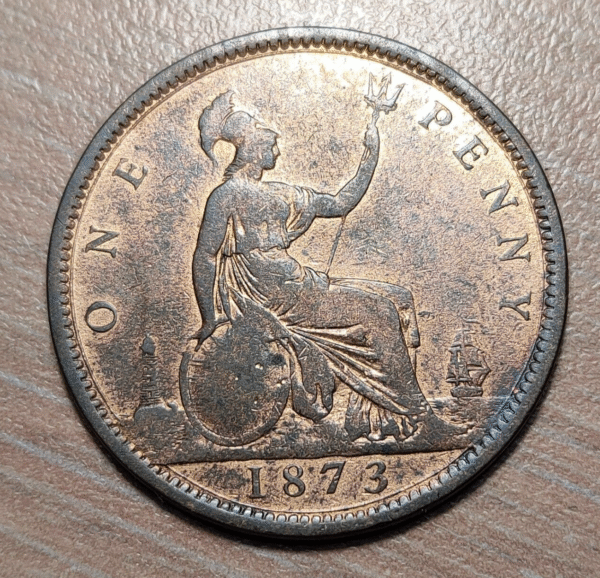 GREAT BRITAIN GRAN BRETAÑA VICTORIA 1 PENNY 1873 MBC - Imagen 2