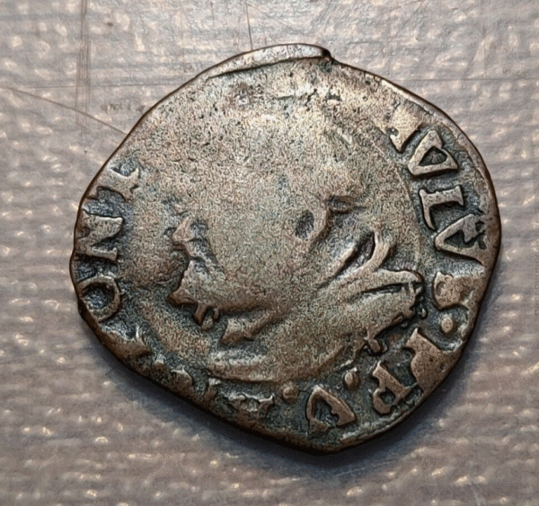 ESTADOS PAPALES PABLO V (1605-1621) FERRARA QUATTRINO 1613 PROTECTOR FERRARIAE
