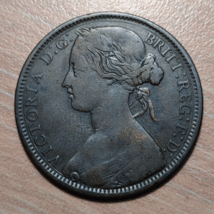 GREAT BRITAIN GRAN BRETAÑA VICTORIA 1 PENNY 1861 MBC