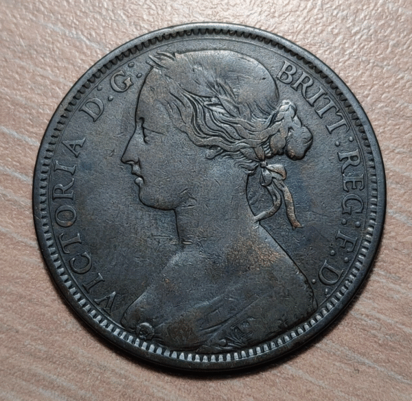 GREAT BRITAIN GRAN BRETAÑA VICTORIA 1 PENNY 1861 MBC