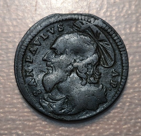 ESTADOS PAPALES CLEMENTE XI (1700-1721) GUBBIO QUATTRINO AÑO X (1709) SAN PABLO