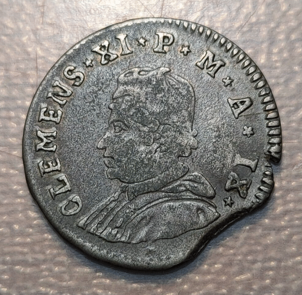 ESTADOS PAPALES VATICANO CLEMENTE XI (1700-1721) FERRARA MURAIOLA 1708 ANNO IX