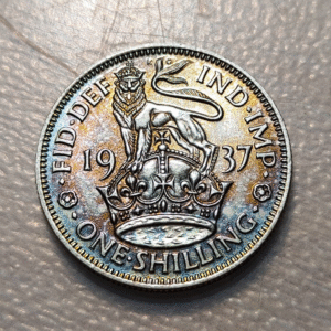 GREAT BRITAIN GRAN BRETAÑA GEORGE VI 1 SHILLING 1937 LEON INGLES EBC+