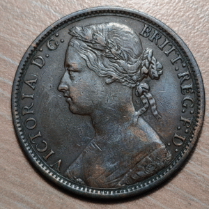 GREAT BRITAIN GRAN BRETAÑA VICTORIA 1 PENNY 1876 H MBC/MBC+