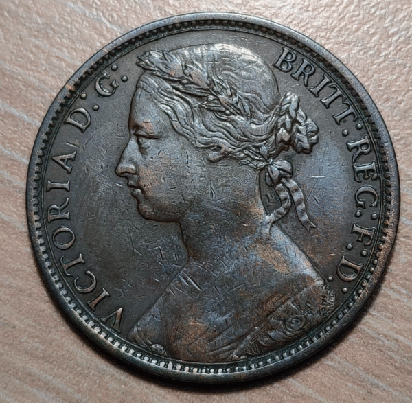 GREAT BRITAIN GRAN BRETAÑA VICTORIA 1 PENNY 1876 H MBC/MBC+