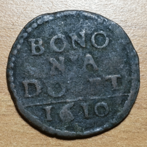 ESTADOS PAPALES PONTIFICIO VATICANO BOLOGNA BOLONIA PABLO V QUATTRINO 1610 BC++