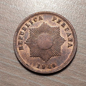 PERU 2 CENTAVOS 1946 EBC