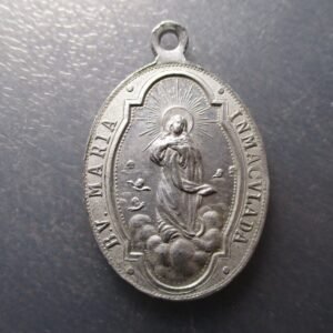 MEDALLA RELIGIOSA VIRGEN INMACULADA / MONOGRAMA MARIA 43X29 mm