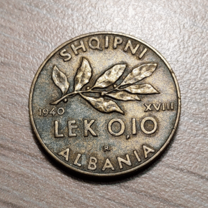 ALBANIA OCUPACION ITALIANA 0,10 LEK 1940 MBC+