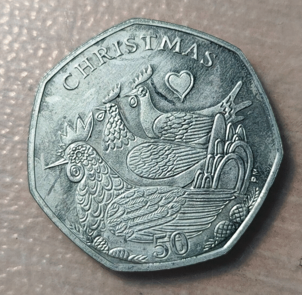 ISLE OF MAN CHRISTMAS NAVIDAD 50 PENCE 2007 SC-/SC