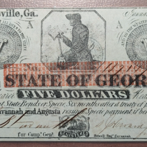 USA UNITED STATES EEUU ESTADOS UNIDOS GEORGIA 5 DOLLARS 1862 EBC/EBC+