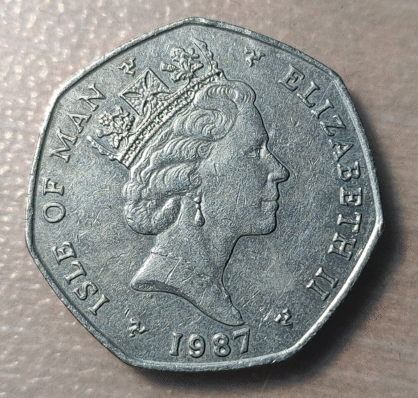 ISLE OF MAN CHRISTMAS NAVIDAD 50 PENCE 1987 MBC - Imagen 2