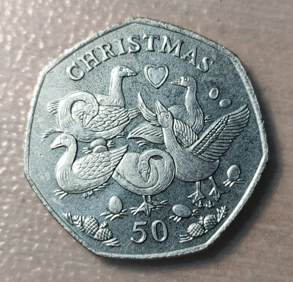 ISLE OF MAN ELIZABETH II CHRISTMAS NAVIDAD 50 PENCE 2010 SC-