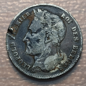 BELGICA BELGIUM 1/2 FRANC 1843 ESCASA SCARCE