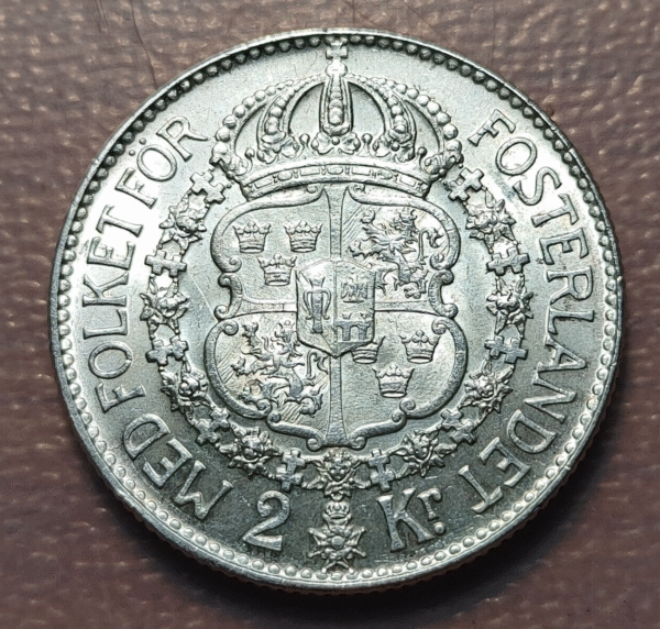 SUECIA SWEDEN GUSTAF V 2 KRONOR 1940 - Imagen 2