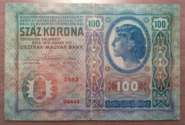 AUSTRIA 100 KRONEN 1912 (1919) P 55 BC+/MBC- - Imagen 2